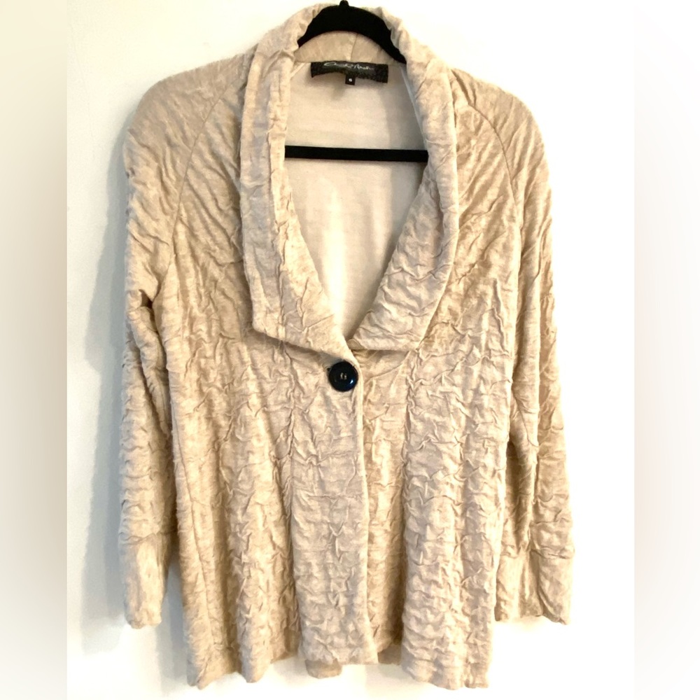 Cheryl Nash cozy one button jacket